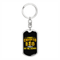 First Crypto Crypto Keychain Stainless Steel or 18k Gold Dog Tag Keyring-Express Your Love Gifts