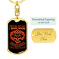 First In-Last Out Firefighter Keychain Stainless Steel or 18k Gold Dog Tag Keyring-Express Your Love Gifts