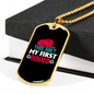 First Rodeo Horse Necklace Stainless Steel or 18k Gold Dog Tag 24" Chain-Express Your Love Gifts