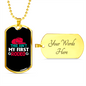 First Rodeo Horse Necklace Stainless Steel or 18k Gold Dog Tag 24" Chain-Express Your Love Gifts