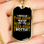 Fish Water Beer Bottle Fishing Necklace Stainless Steel or 18k Gold Dog Tag 24" Chain-Express Your Love Gifts