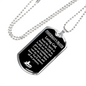 Fisherman'S Prayer Black Dog Tag Stainless Steel or 18k Gold 24" Chain-Express Your Love Gifts