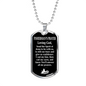Fisherman'S Prayer Black Dog Tag Stainless Steel or 18k Gold 24" Chain-Express Your Love Gifts