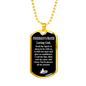 Fisherman'S Prayer Black Dog Tag Stainless Steel or 18k Gold 24" Chain-Express Your Love Gifts