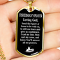Fisherman'S Prayer Black Dog Tag Stainless Steel or 18k Gold 24" Chain-Express Your Love Gifts