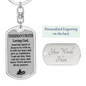 Fisherman'S Prayer Swivel Keychain Dog Tag Stainless Steel or 18k Gold-Express Your Love Gifts