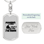 Fishing & Beer Keychain Stainless Steel or 18k Gold Dog Tag Keyring-Express Your Love Gifts
