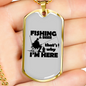 Fishing & Beer Necklace Stainless Steel or 18k Gold Dog Tag 24" Chain-Express Your Love Gifts