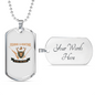 Fishing And Hunting Is All You Need Necklace Stainless Steel or 18k Gold Dog Tag 24"-Express Your Love Gifts