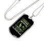 Fishing Because Of You Necklace Stainless Steel or 18k Gold Dog Tag 24" Chain-Express Your Love Gifts