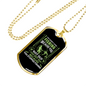 Fishing Because Of You Necklace Stainless Steel or 18k Gold Dog Tag 24" Chain-Express Your Love Gifts