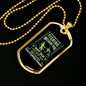 Fishing Because Of You Necklace Stainless Steel or 18k Gold Dog Tag 24" Chain-Express Your Love Gifts