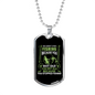 Fishing Because Of You Necklace Stainless Steel or 18k Gold Dog Tag 24" Chain-Express Your Love Gifts