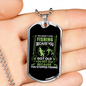 Fishing Because Of You Necklace Stainless Steel or 18k Gold Dog Tag 24" Chain-Express Your Love Gifts