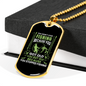 Fishing Because Of You Necklace Stainless Steel or 18k Gold Dog Tag 24" Chain-Express Your Love Gifts