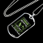 Fishing Because Of You Necklace Stainless Steel or 18k Gold Dog Tag 24" Chain-Express Your Love Gifts