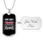 Fishing Calling Grandpa Necklace Stainless Steel or 18k Gold Dog Tag 24" Chain-Express Your Love Gifts