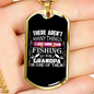 Fishing Calling Grandpa Necklace Stainless Steel or 18k Gold Dog Tag 24" Chain-Express Your Love Gifts