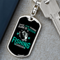 Fishing CAreer Fishing Keychain Stainless Steel or 18k Gold Dog Tag Keyring-Express Your Love Gifts