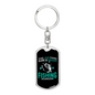 Fishing CAreer Fishing Keychain Stainless Steel or 18k Gold Dog Tag Keyring-Express Your Love Gifts