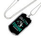 Fishing Career Green Necklace Stainless Steel or 18k Gold Dog Tag 24" Chain-Express Your Love Gifts