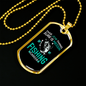 Fishing Career Green Necklace Stainless Steel or 18k Gold Dog Tag 24" Chain-Express Your Love Gifts