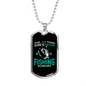Fishing Career Green Necklace Stainless Steel or 18k Gold Dog Tag 24" Chain-Express Your Love Gifts