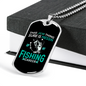Fishing Career Green Necklace Stainless Steel or 18k Gold Dog Tag 24" Chain-Express Your Love Gifts