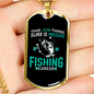 Fishing Career Green Necklace Stainless Steel or 18k Gold Dog Tag 24" Chain-Express Your Love Gifts
