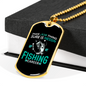 Fishing Career Green Necklace Stainless Steel or 18k Gold Dog Tag 24" Chain-Express Your Love Gifts