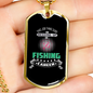 Fishing Career Necklace Stainless Steel or 18k Gold Dog Tag 24" Chain-Express Your Love Gifts