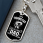 Fishing Dad Keychain Stainless Steel or 18k Gold Dog Tag Keyring-Express Your Love Gifts