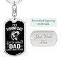 Fishing Dad Keychain Stainless Steel or 18k Gold Dog Tag Keyring-Express Your Love Gifts