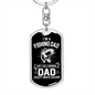 Fishing Dad Keychain Stainless Steel or 18k Gold Dog Tag Keyring-Express Your Love Gifts