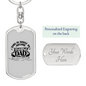 Fishing Dad Looks Like Keychain Stainless Steel or 18k Gold Dog Tag Keyring-Express Your Love Gifts