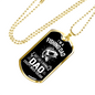 Fishing Dad Necklace Stainless Steel or 18k Gold Dog Tag 24" Chain-Express Your Love Gifts