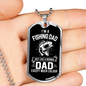 Fishing Dad Necklace Stainless Steel or 18k Gold Dog Tag 24" Chain-Express Your Love Gifts