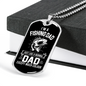 Fishing Dad Necklace Stainless Steel or 18k Gold Dog Tag 24" Chain-Express Your Love Gifts