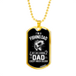 Fishing Dad Necklace Stainless Steel or 18k Gold Dog Tag 24" Chain-Express Your Love Gifts