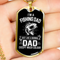 Fishing Dad Necklace Stainless Steel or 18k Gold Dog Tag 24" Chain-Express Your Love Gifts