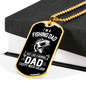 Fishing Dad Necklace Stainless Steel or 18k Gold Dog Tag 24" Chain-Express Your Love Gifts
