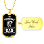 Fishing Dad Necklace Stainless Steel or 18k Gold Dog Tag 24" Chain-Express Your Love Gifts