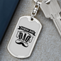Fishing Dad Normal Dad Keychain Stainless Steel or 18k Gold Dog Tag Keyring-Express Your Love Gifts