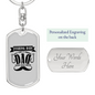 Fishing Dad Normal Dad Keychain Stainless Steel or 18k Gold Dog Tag Keyring-Express Your Love Gifts