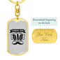 Fishing Dad Normal Dad Keychain Stainless Steel or 18k Gold Dog Tag Keyring-Express Your Love Gifts