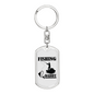 Fishing Daddy Keychain Stainless Steel or 18k Gold Dog Tag Keyring-Express Your Love Gifts