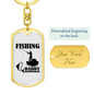 Fishing Daddy Keychain Stainless Steel or 18k Gold Dog Tag Keyring-Express Your Love Gifts
