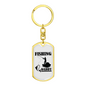 Fishing Daddy Keychain Stainless Steel or 18k Gold Dog Tag Keyring-Express Your Love Gifts