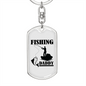 Fishing Daddy Keychain Stainless Steel or 18k Gold Dog Tag Keyring-Express Your Love Gifts