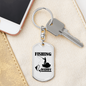 Fishing Daddy Keychain Stainless Steel or 18k Gold Dog Tag Keyring-Express Your Love Gifts